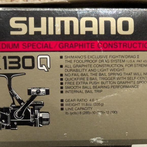 Shimano TX130Q Graphite Fishing Reel Vintage In Box - Picture 8 of 9